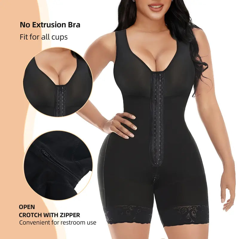 FULL BODY SHAPEWEAR WITH ZIPPER CROTCH & TUMMY CONTROL FOR WOMEN