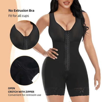 FULL BODY SHAPEWEAR WITH ZIPPER CROTCH & TUMMY CONTROL FOR WOMEN